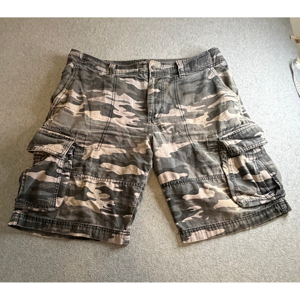 Mossimo Supply Co Mens Camo Cargo Shorts Grey Black Camo